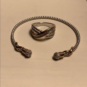 Two toned Bracelet & ring set